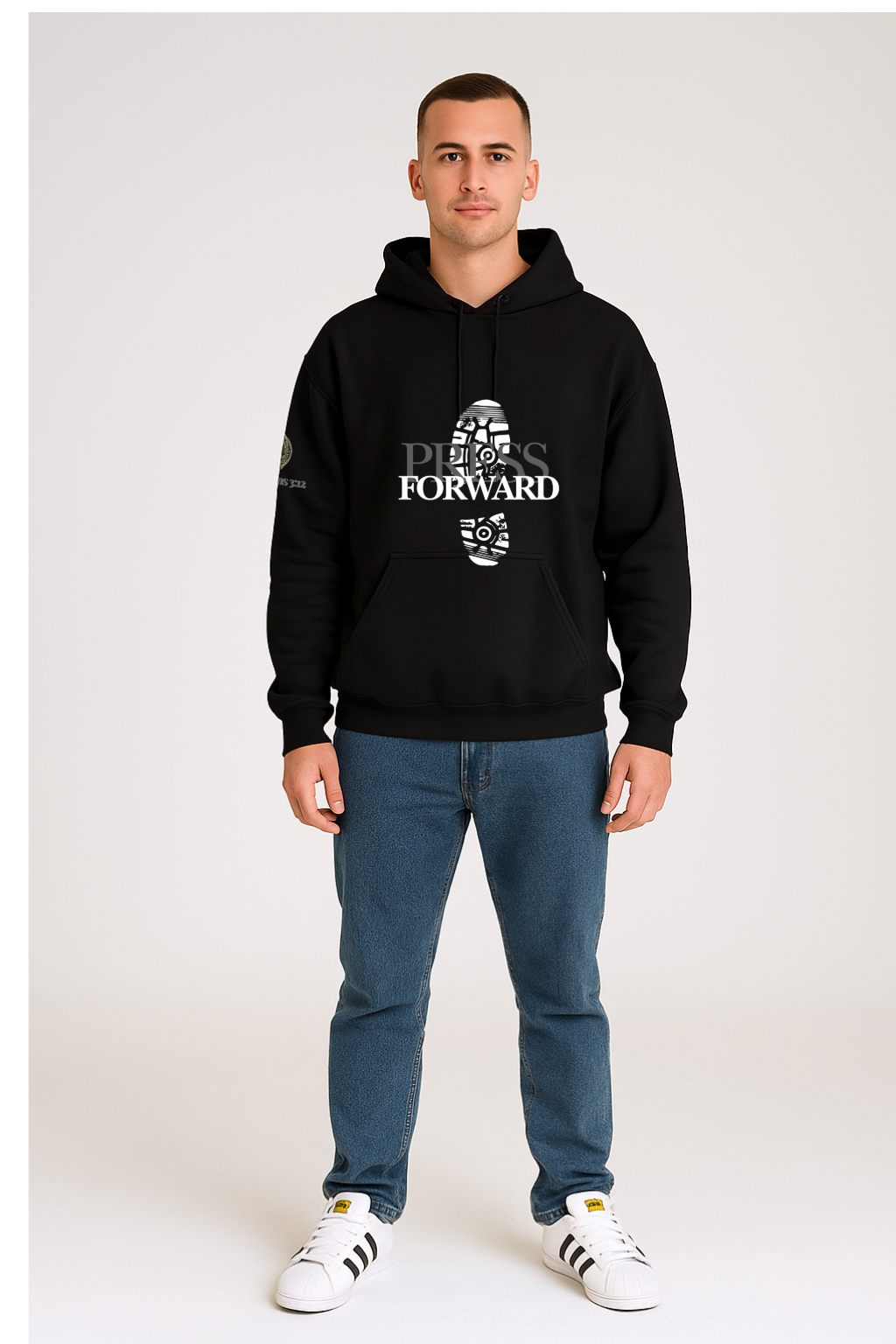 Press Forward Heavy Blend Hoodie- Black