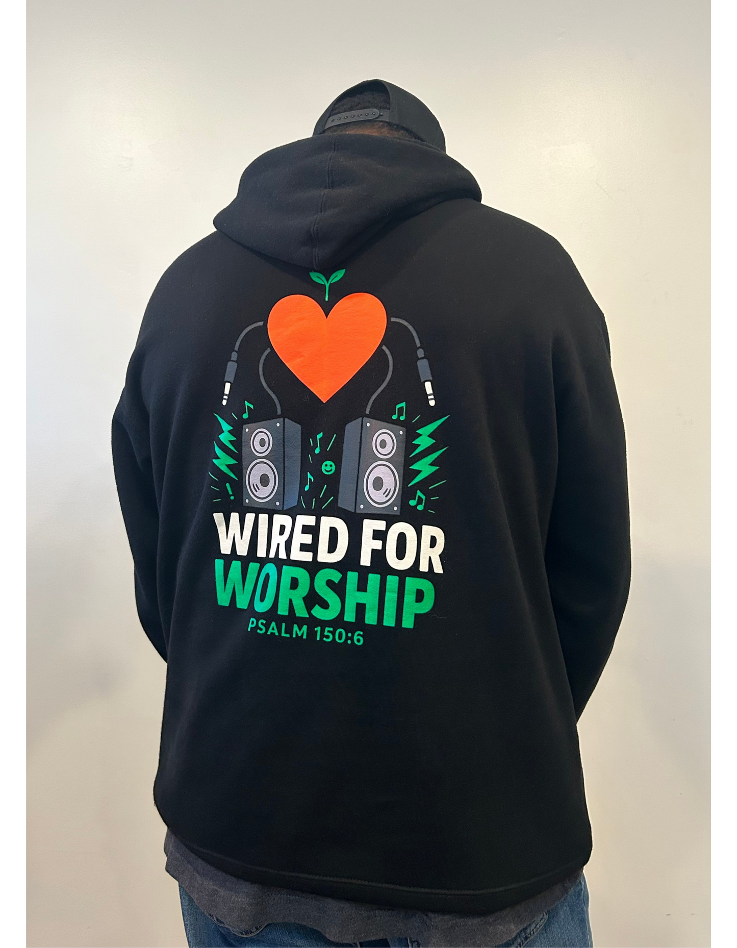 Wired for Worship Hoodie- Black