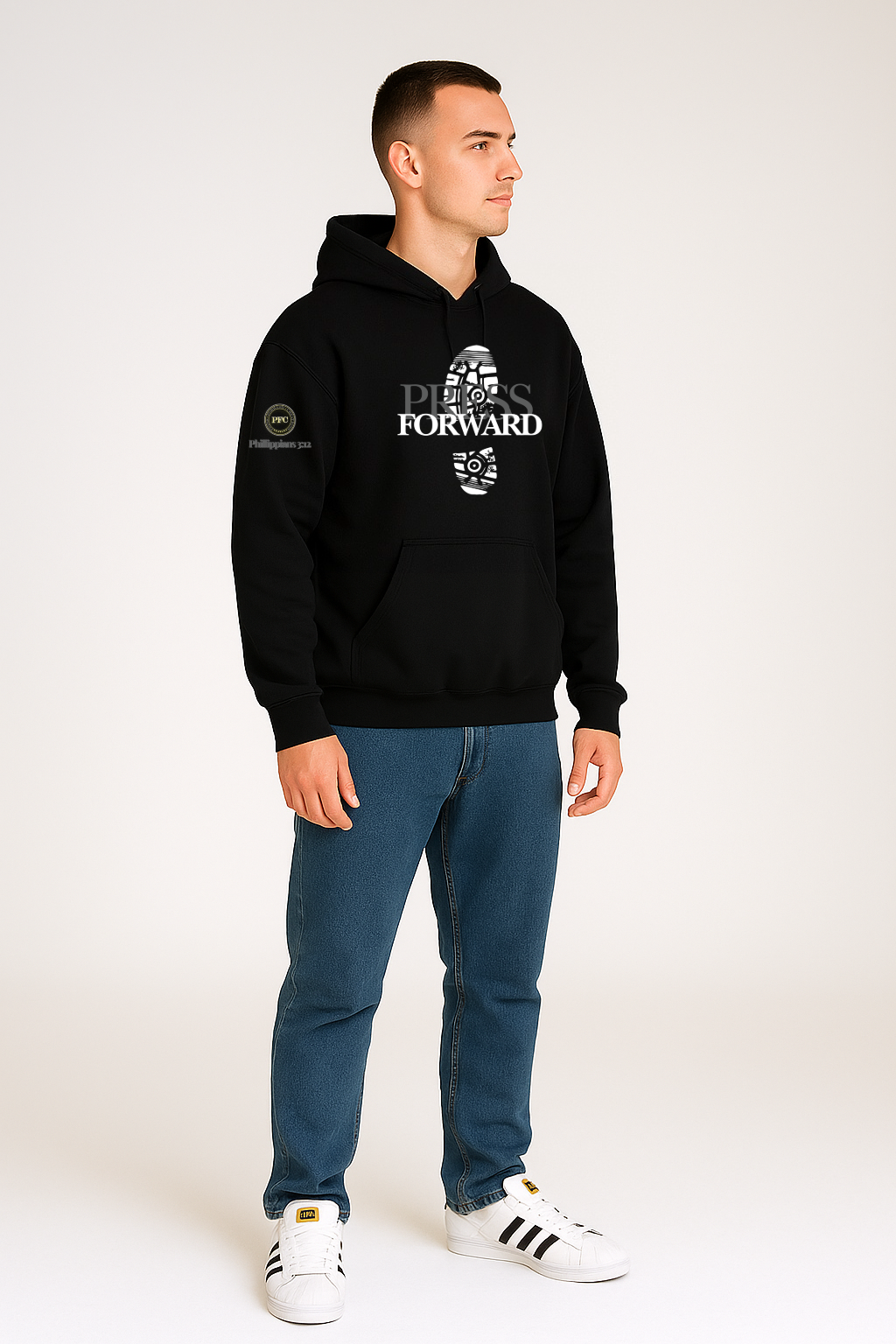 Press Forward Heavy Blend Hoodie- Black